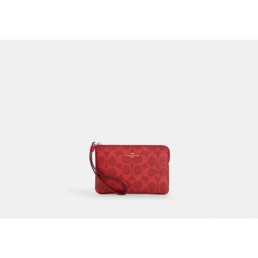 Corner Zip Wristlet In Signature Canvas